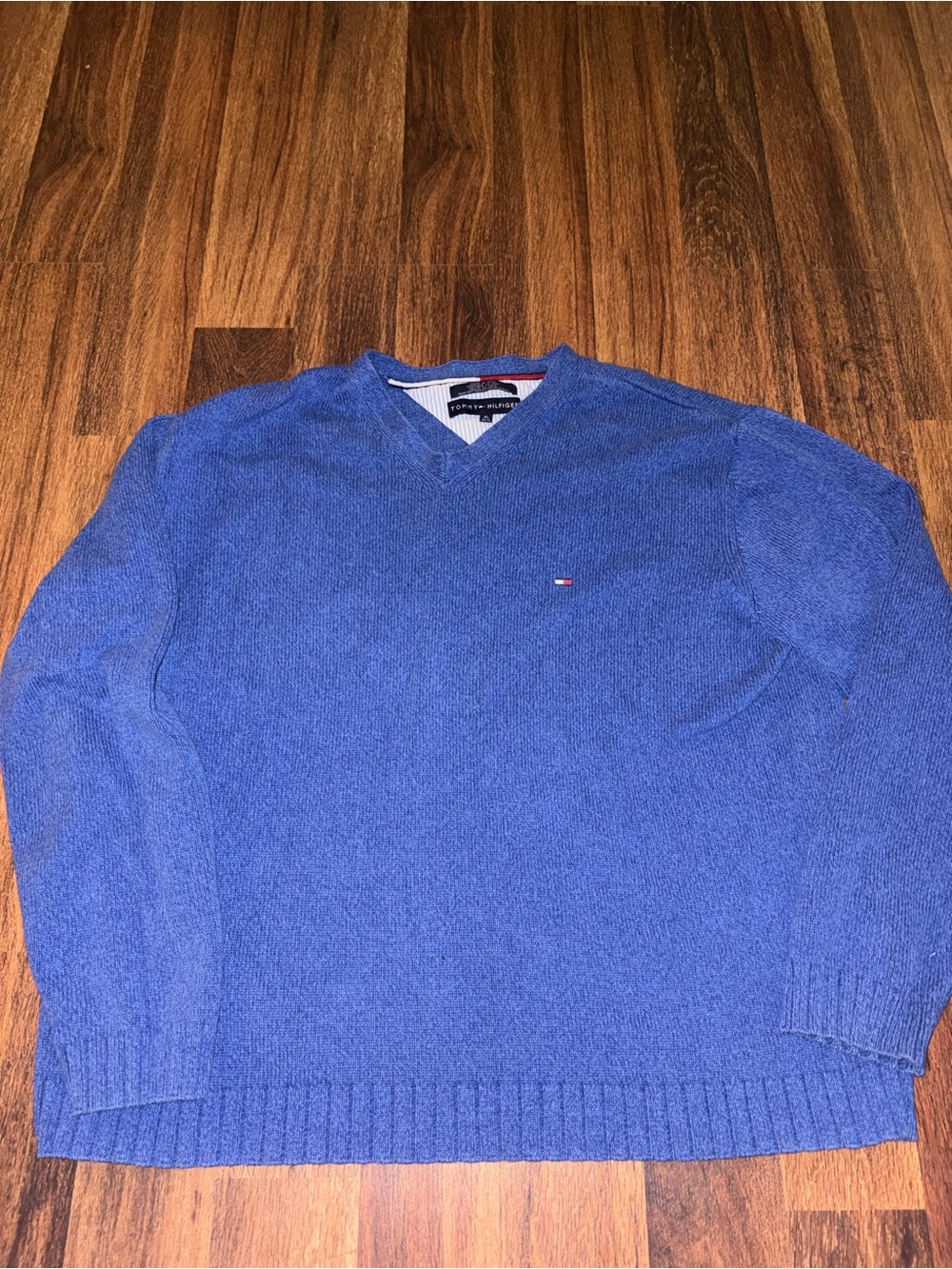 Tommy Hilfiger Men's Royal Blue V-Neck Pullover Sweater